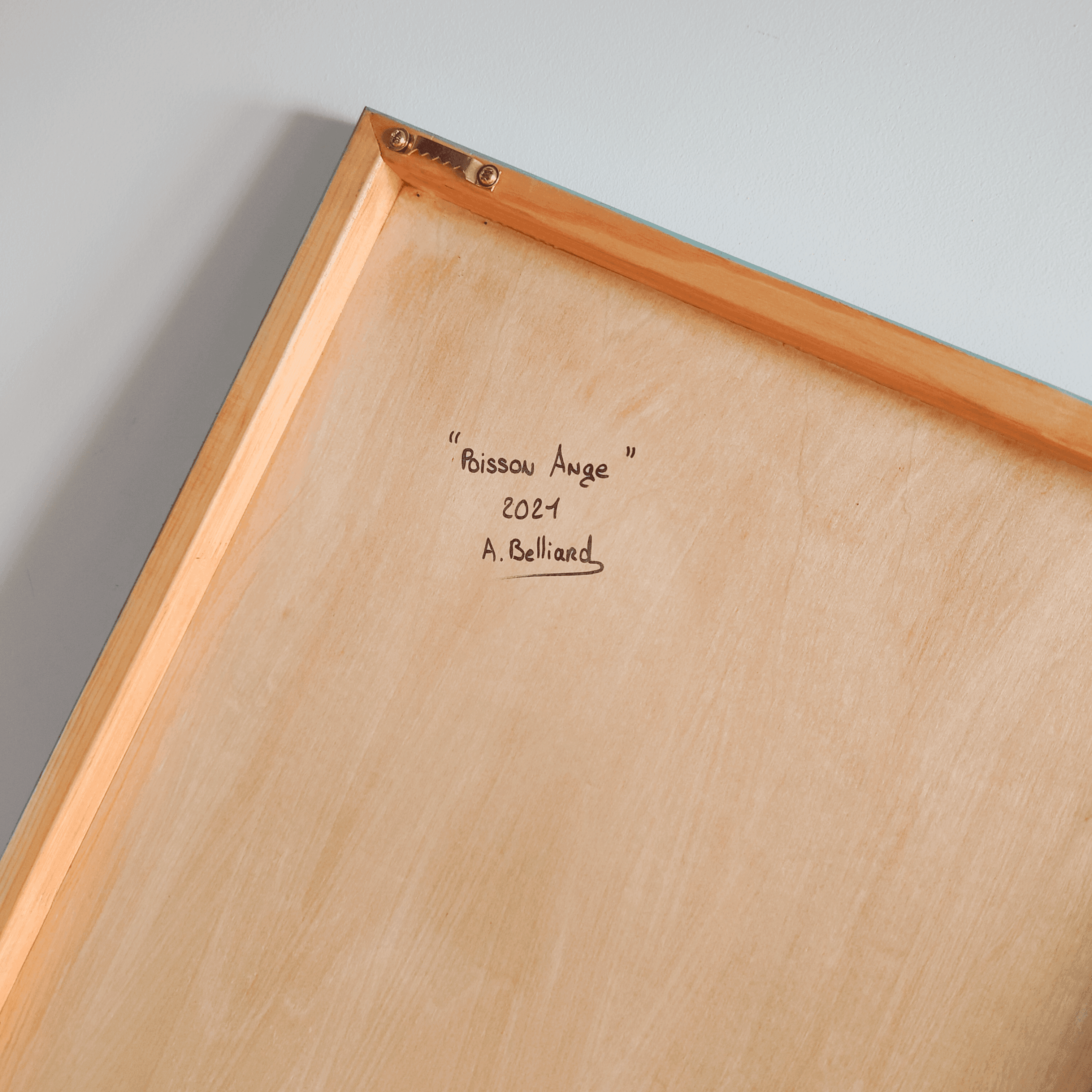 Grand tableau poisson exotique poisson-ange 50x70 cm aline belliard