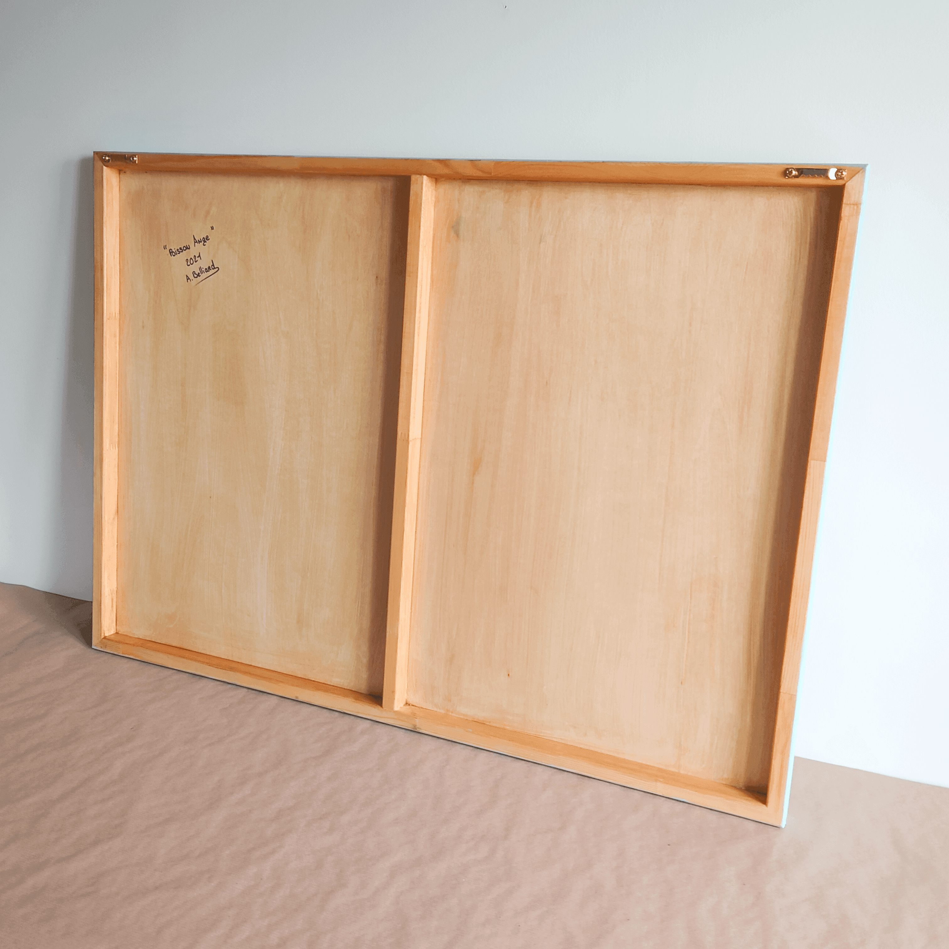 Grande peinture poisson exotique poisson-ange 50x70 cm aline belliard