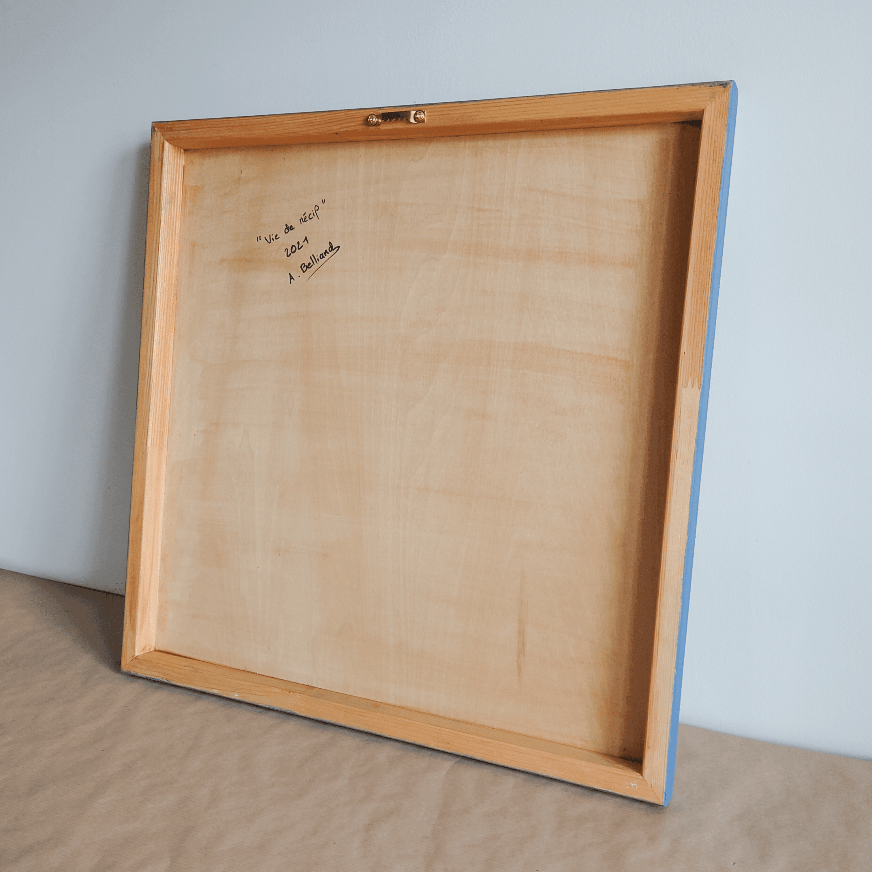 Tableau poisson exotique poisson-clown et anémones bleu vie de récif 40x40 cm aline belliard