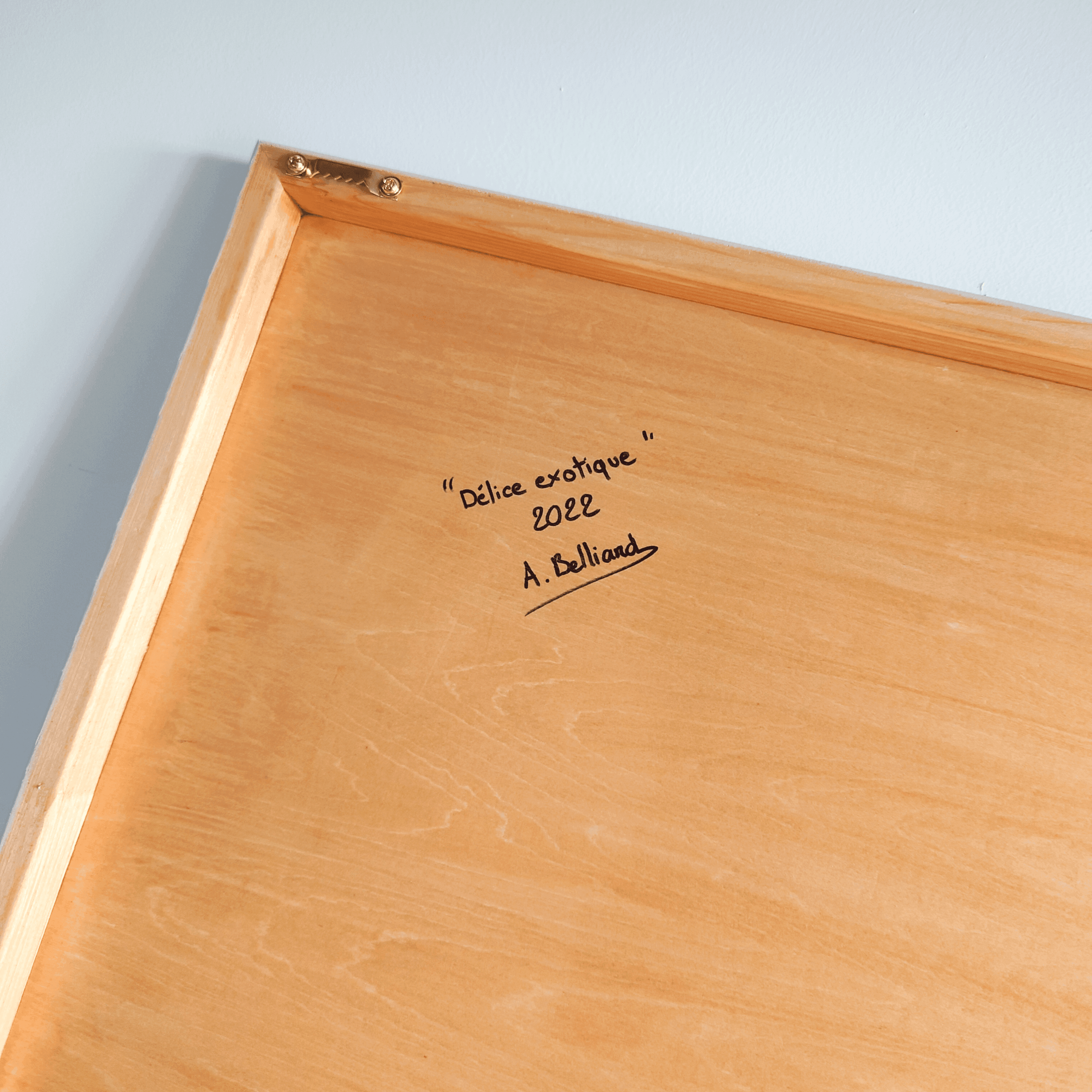 Tableau plage palmier noix de coco délice exotique 50x70 Aline Belliard