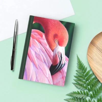 Cahier, carnet, bloc-notes tropical exotique, oiseau flamant rose dans la jungle tropicale