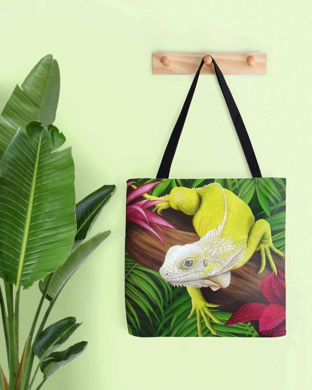 Sac de plage, tote bag, tropical exotique, iguane Âme de la jungle