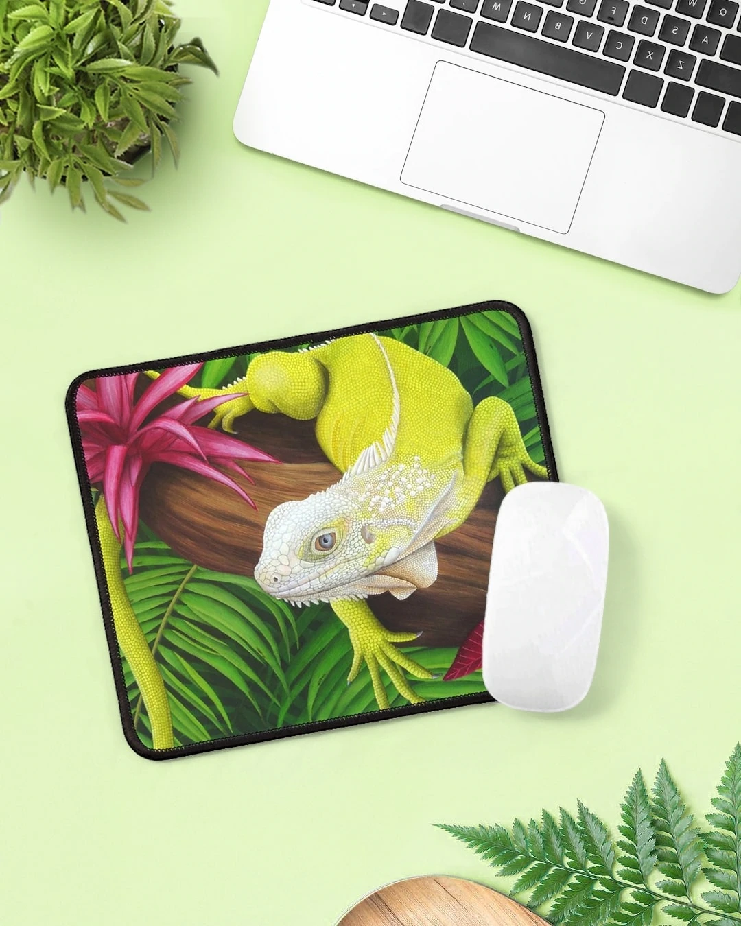 Tapis de souris tropical exotique, iguane Âme de la jungle