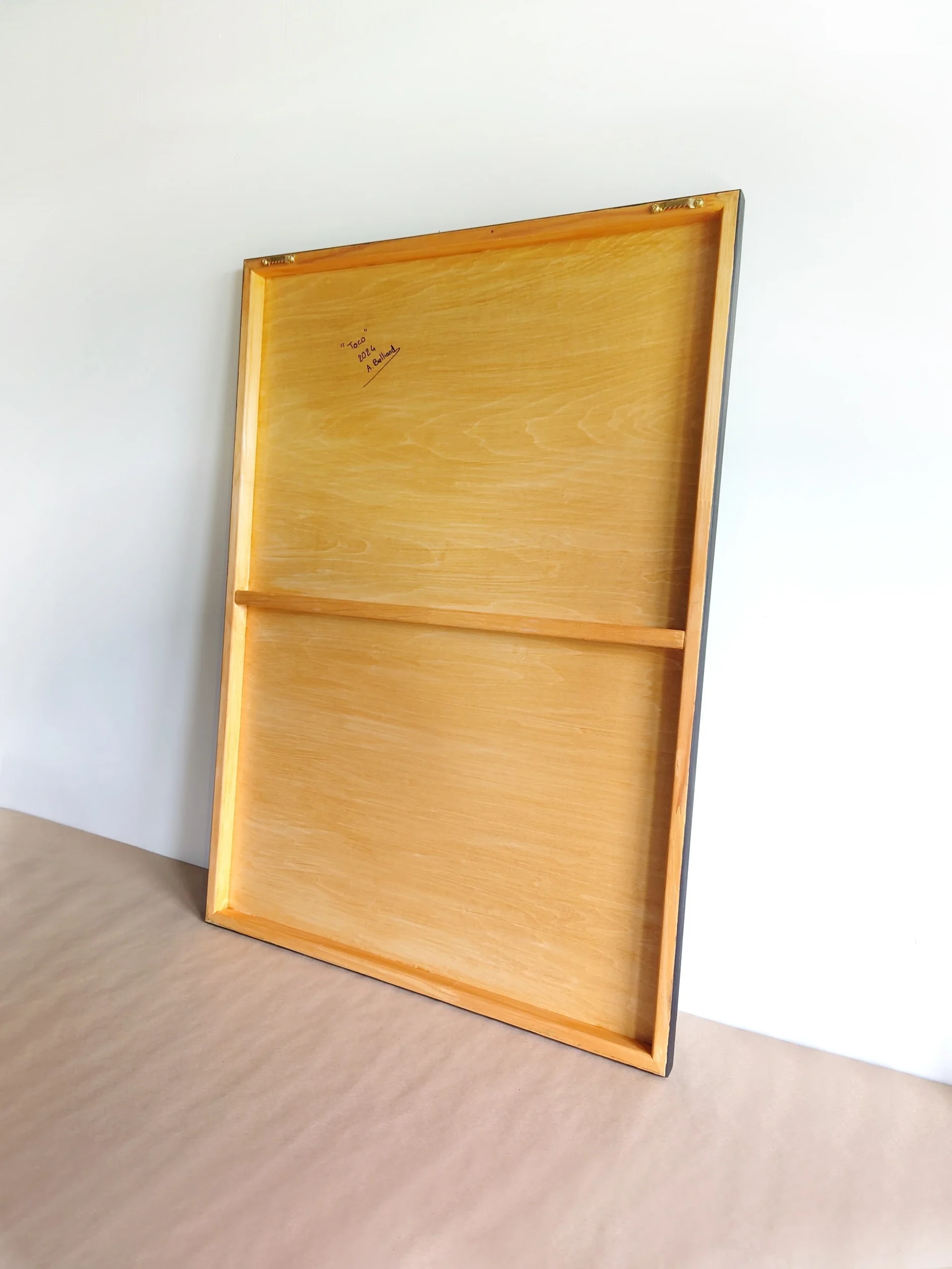 Grand tableau d'un oiseau, toucan toco, dans la jungle, de taille 70x50 cm