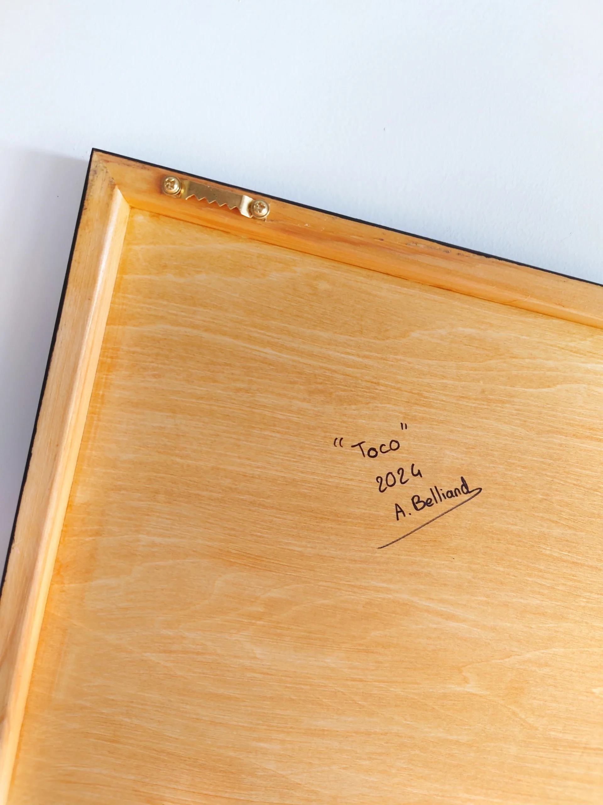 Grand tableau d'un oiseau, toucan toco, dans la jungle.