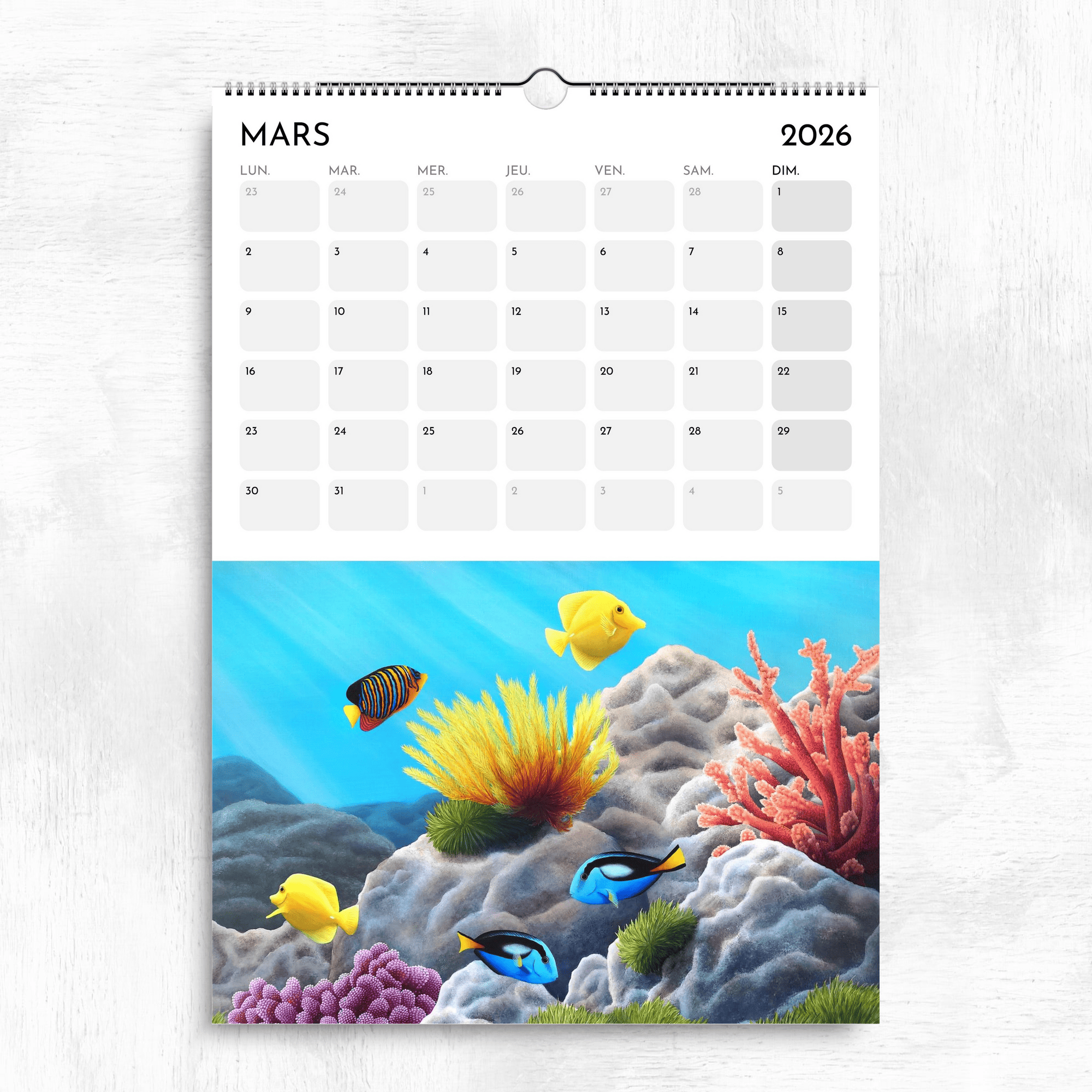 Calendrier océan tropical 2026 - Poisons exotiques dans les récifs colorés